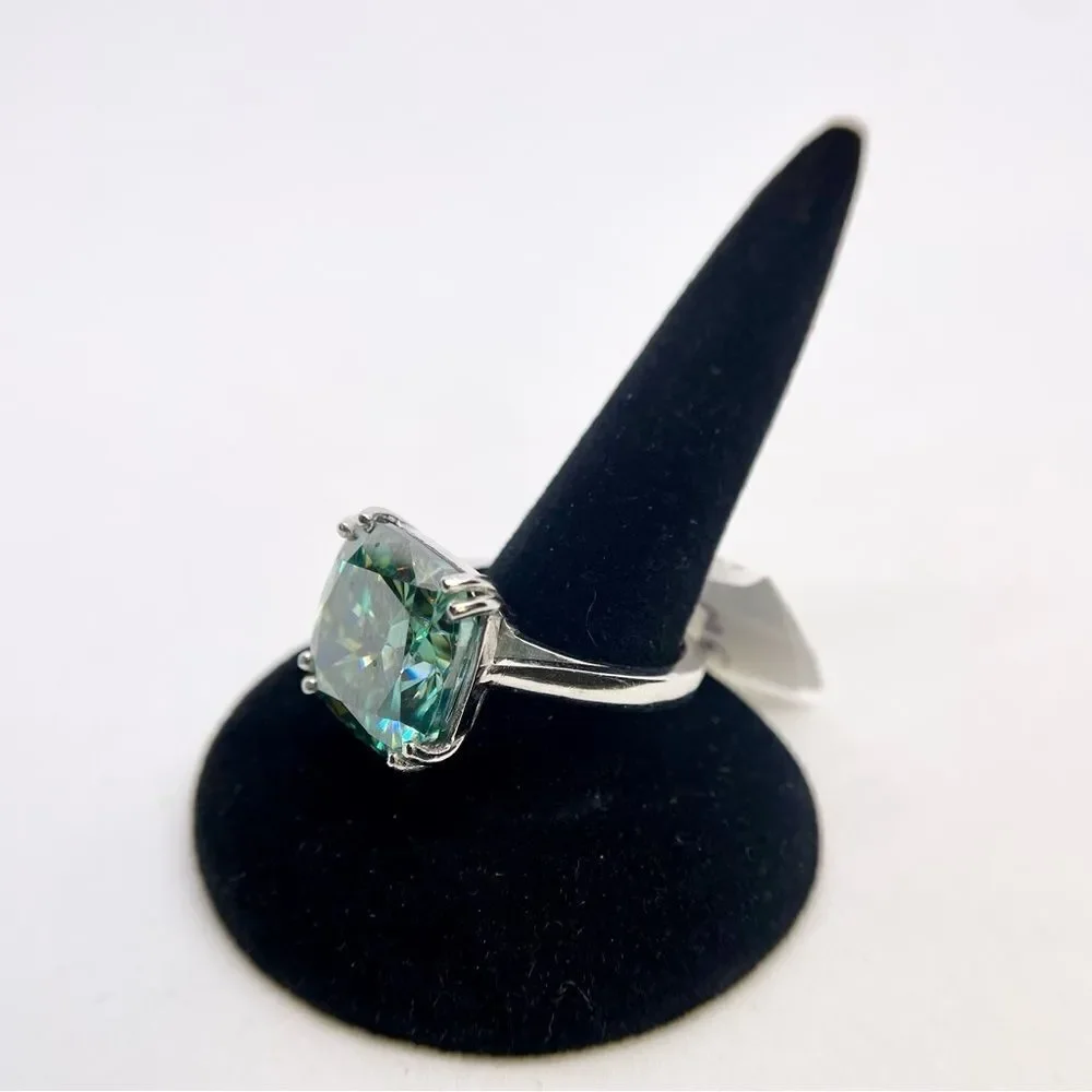 14 Carat Cushion Cut Moissanite Ring Huge Cocktail Statement Wedding Ring